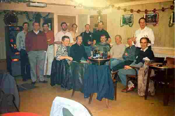 Standing L-R.. Adrian Ainge, Peter Huxtable, Dave Rivolta, Len Horn,??, Tony Fuller, John Gibbs, Brian Wilkins. Sitting L-R...Bob Shipley, John Barnes, Geoff Patterson, Mack, Ron Hill and Dave Knott.<BR>
